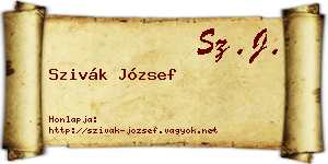 Szivák József névjegykártya